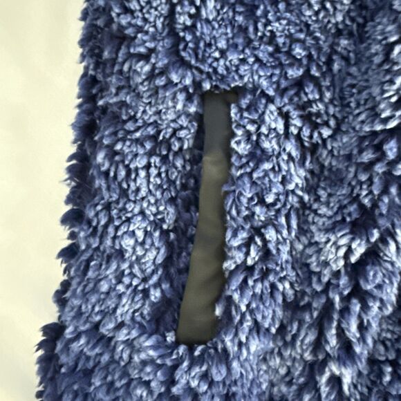 Simply Southern Vest Womens L Blue Blue Faux Fur Full Zip Pockets Sleeveless - Picture 5 of 10